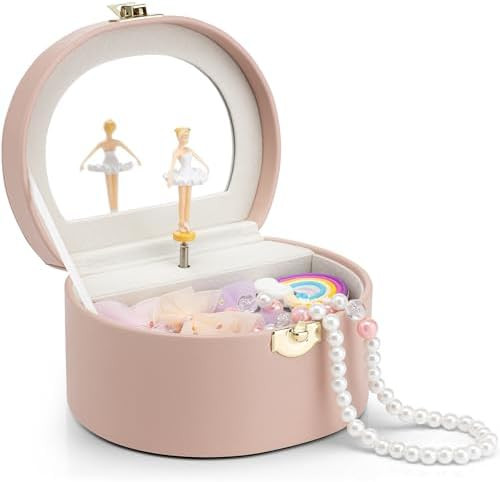 Vlando Musical Jewelry Box for Girls, Small Kid Music Box with Ballerina for Birthday Bedroom Dec... | Amazon (US)