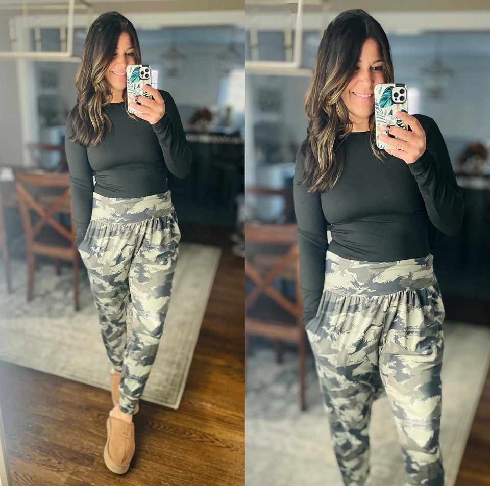 Camo joggers and buttery soft top. 

#LTKOver40