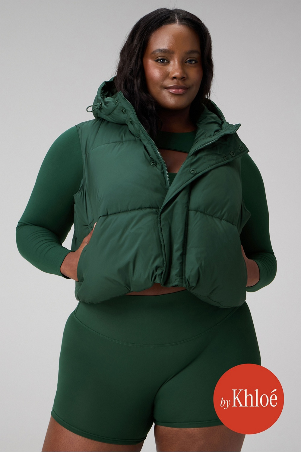 Essential Cropped Hooded Puffer Vest | Fabletics Europe