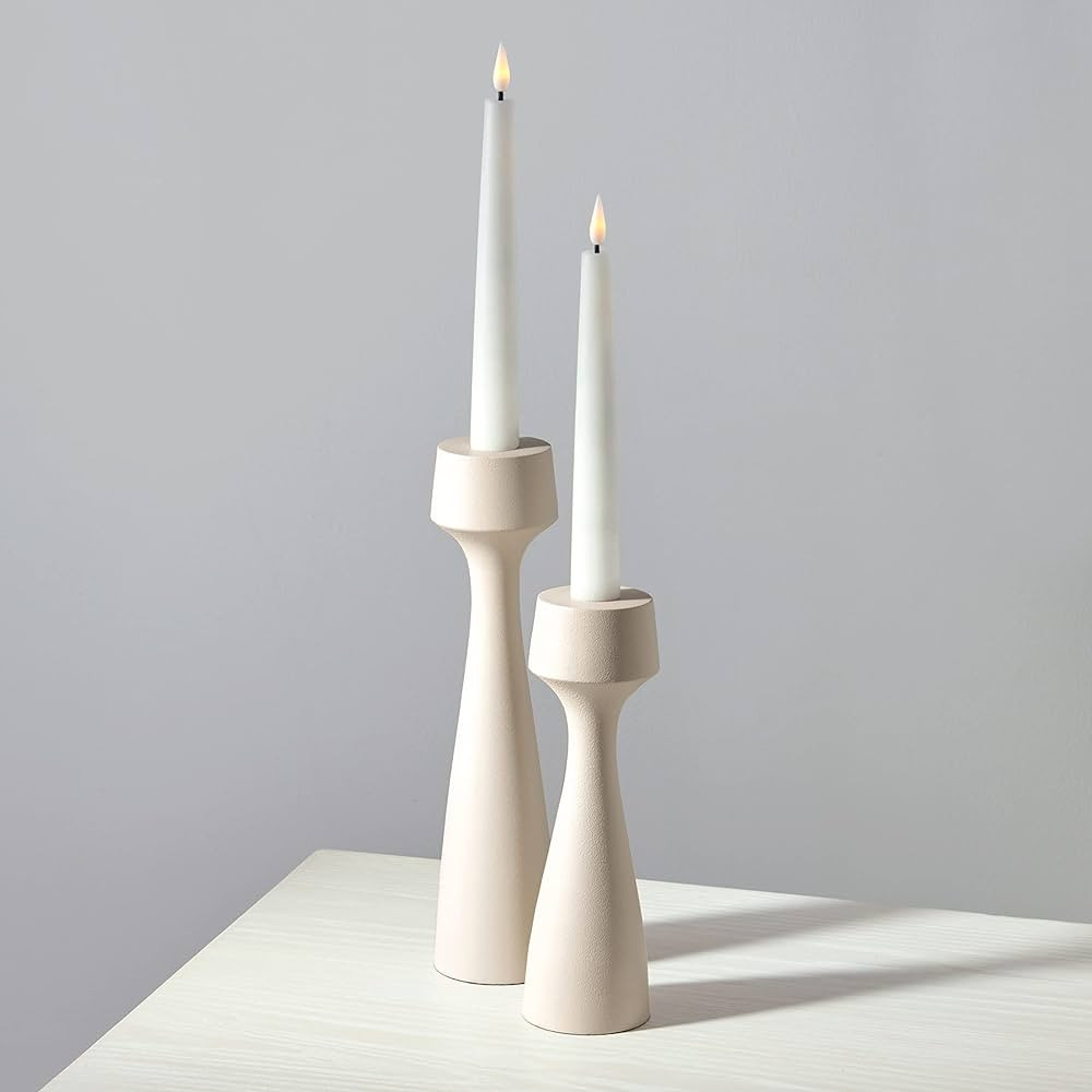 Tall Modern Candle Holders for Taper Candlesticks - Set of 2, Matte Finish, 7 and 9 Inch Tall, Ne... | Amazon (US)