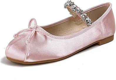 JOEupin Women's Pink Ballet Flats with Bow - Comfortable & Lightweight Shoes | Ballet Flats with ... | Amazon (US)
