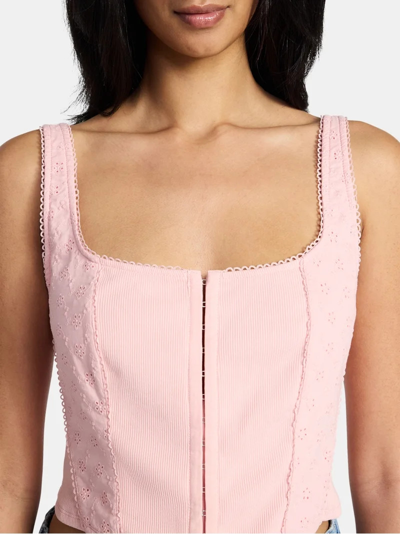 Madden NYC Women's Eyelet Corset Top, Sizes XXS-XXL - Walmart.com | Walmart (US)