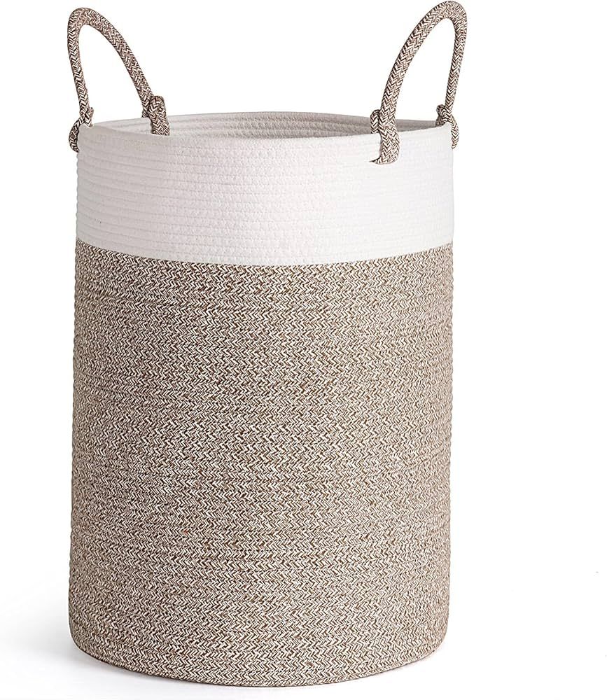 INDRESSME Tall Laundry Basket with Handles, Jute Clothes Hamper, Woven Laundry Basket for Pillows... | Amazon (US)