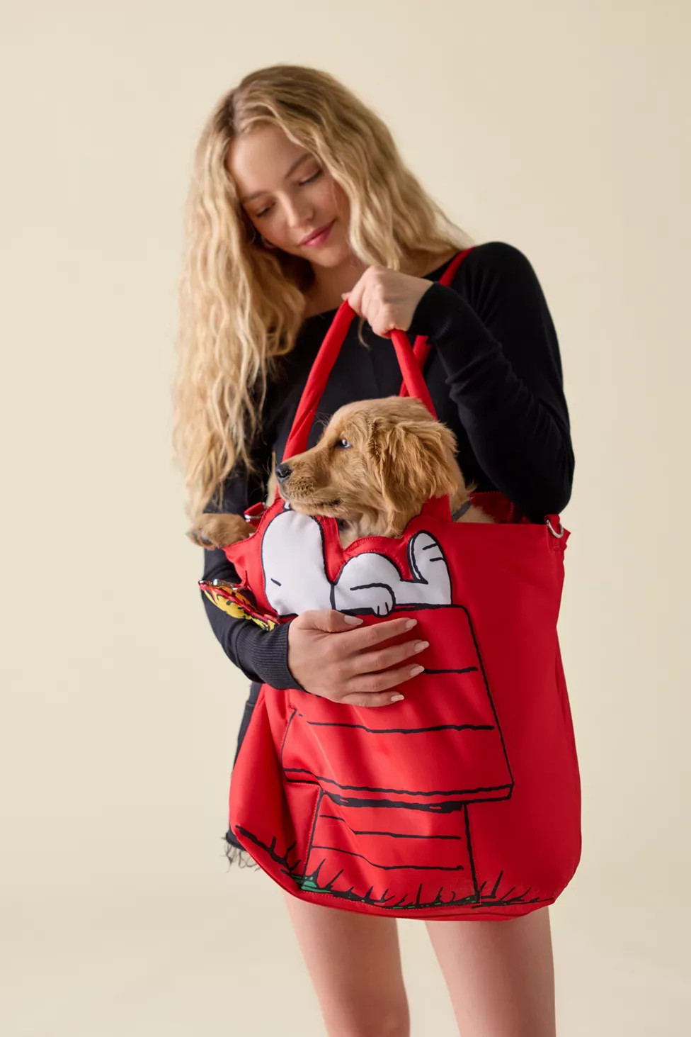 Whatever! Makes You Happy Peanuts Snoopy House Nylon Padded Tote Bag | Urban Outfitters (US and RoW)