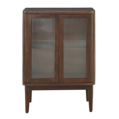 Amherst Serving Cabinet with Fluted Glass & Adjustable Shelf in Walnut Finish | Ballard Designs, Inc.