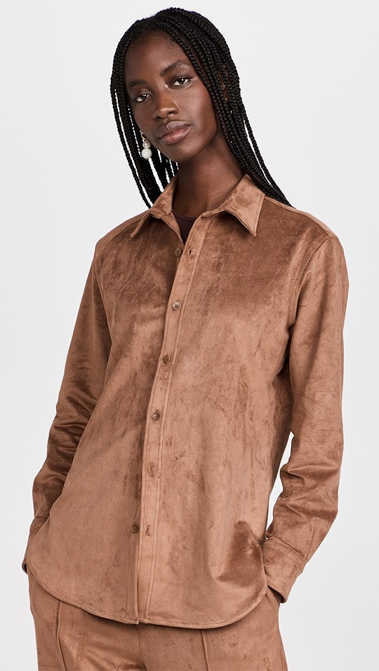 Tibi Ultrasuede Slim Shirt | SHOPBOP | Shopbop