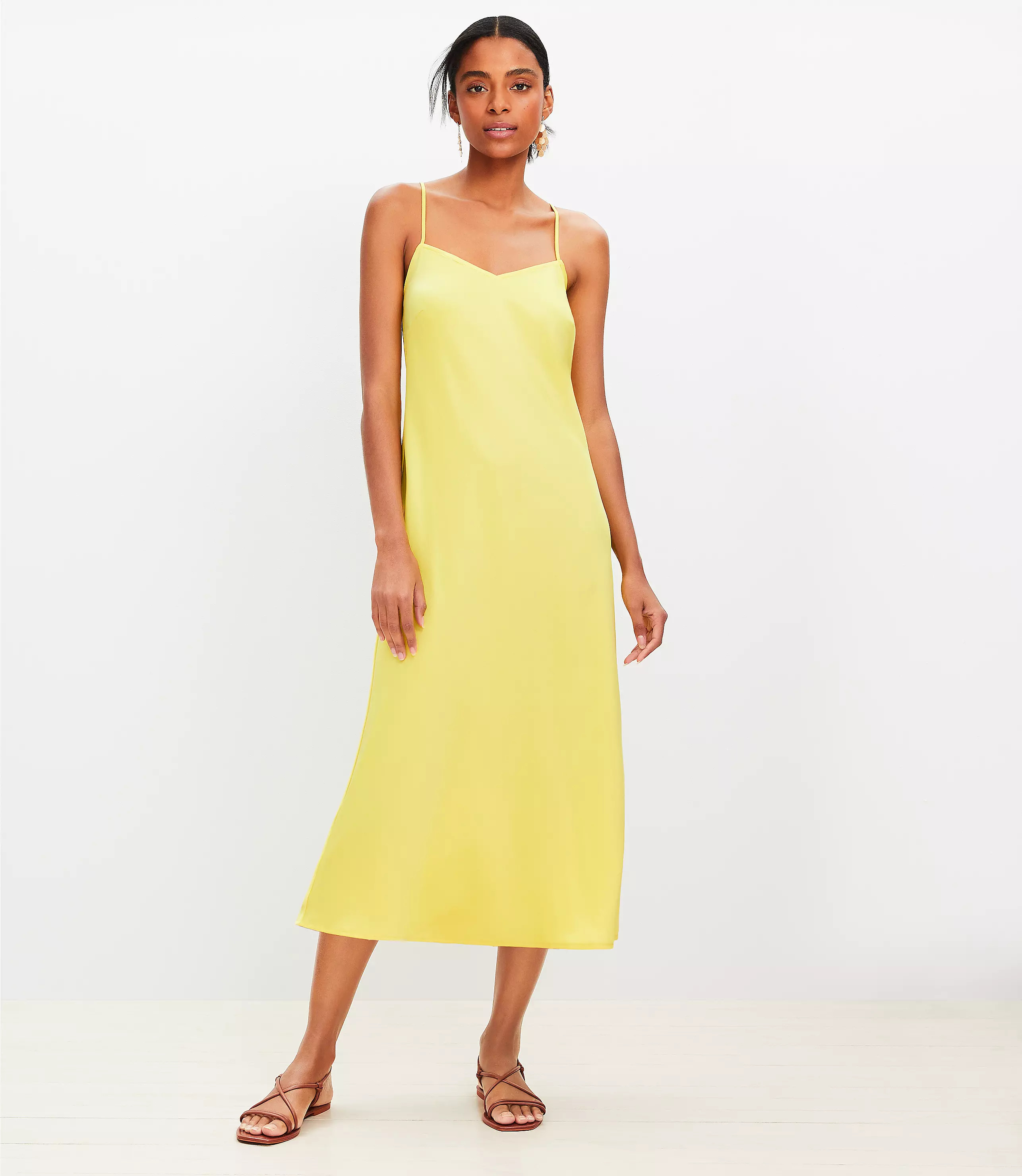 Bias Midi Slip Dress | LOFT