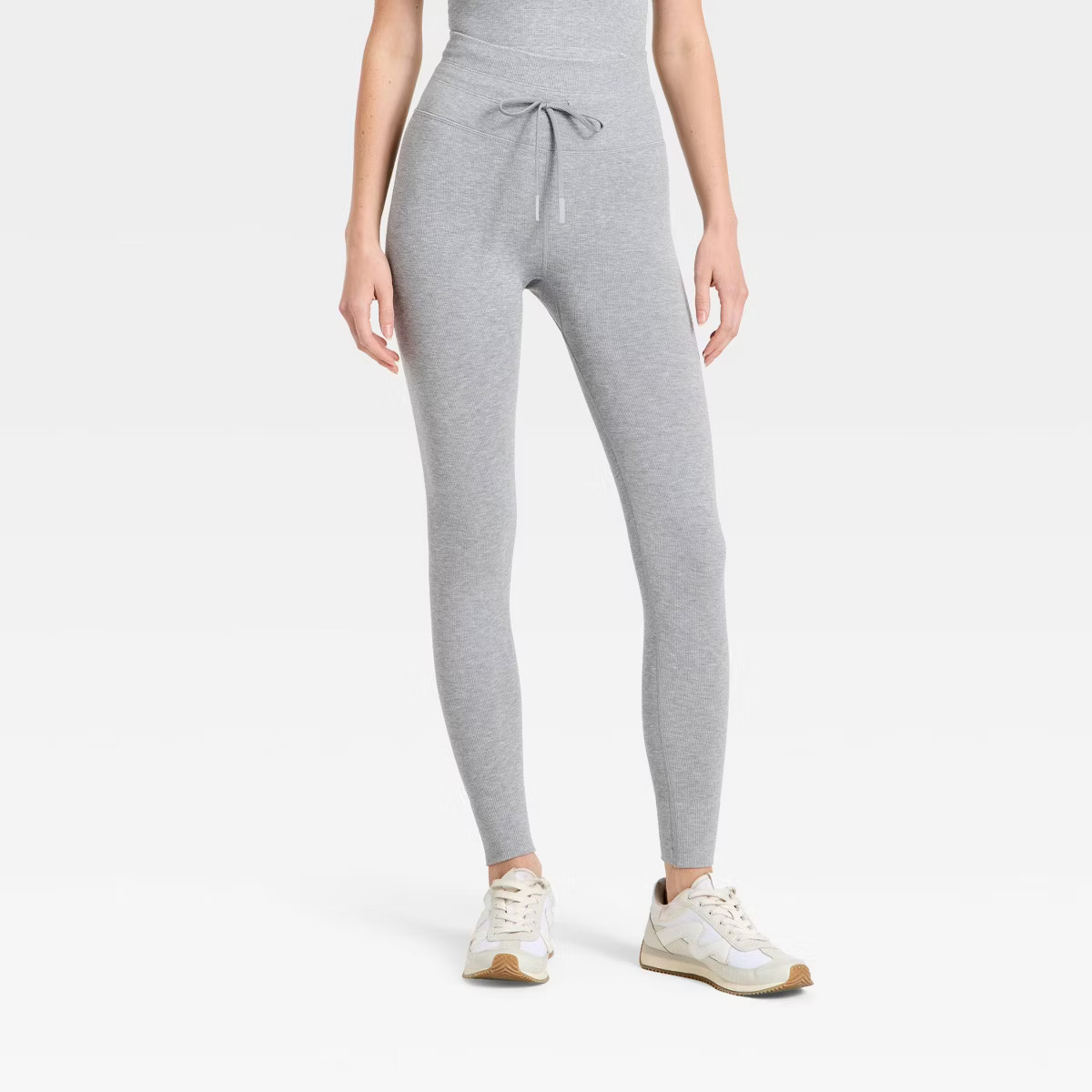 Women's High-Rise Tie Seamless Leggings - JoyLab™ Heathered Gray M | Target