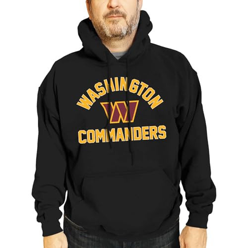 Team Fan Apparel NFL Adult Gameday Hooded Sweatshirt - Poly Fleece Cotton Blend - Stay Warm and Represent Your Team in Style (Washington Commanders - Black, Small) | Amazon (US)