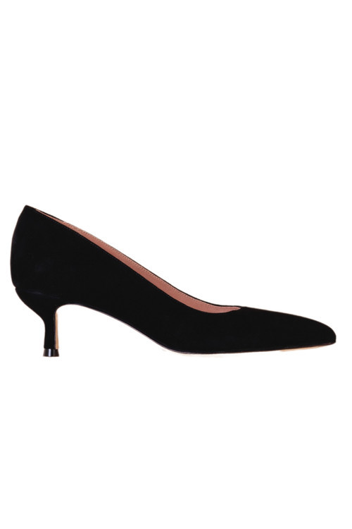 ALLY Shoes Kitten Heel Pump in Black Suede at Nordstrom, Size 7.5 | Nordstrom