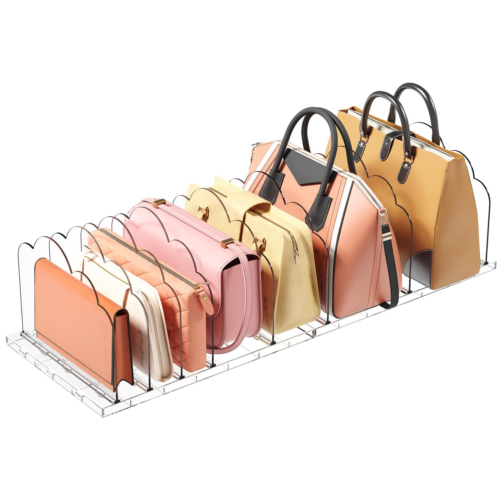 Lifewit 2 Stück Handtaschen Trenner Aufbewahrung für 7 Taschen, Transparent Regaltrenner Tasche... | Amazon (DE)