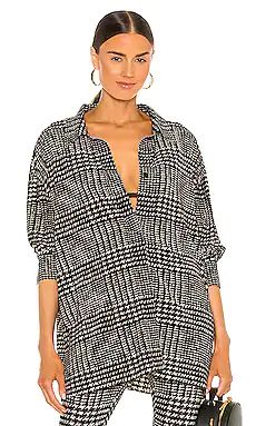 Norma Kamali Oversized Boyfriend NK Shirt in Large Glenn Plaid Tweed from Revolve.com | Revolve Clothing (Global)