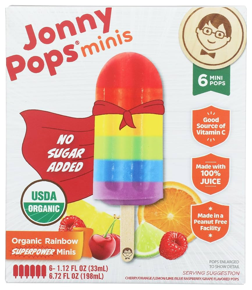 JONNYPOPS Organic Superpower Rainbow Mini Pops, 6.72 FZ | Amazon (US)