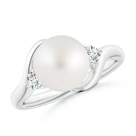 Angara Classic South Sea Cultured Pearl Bypass Ring in 14K White Gold for Women | June Birthstone Jewelry for Her | Walmart (US)