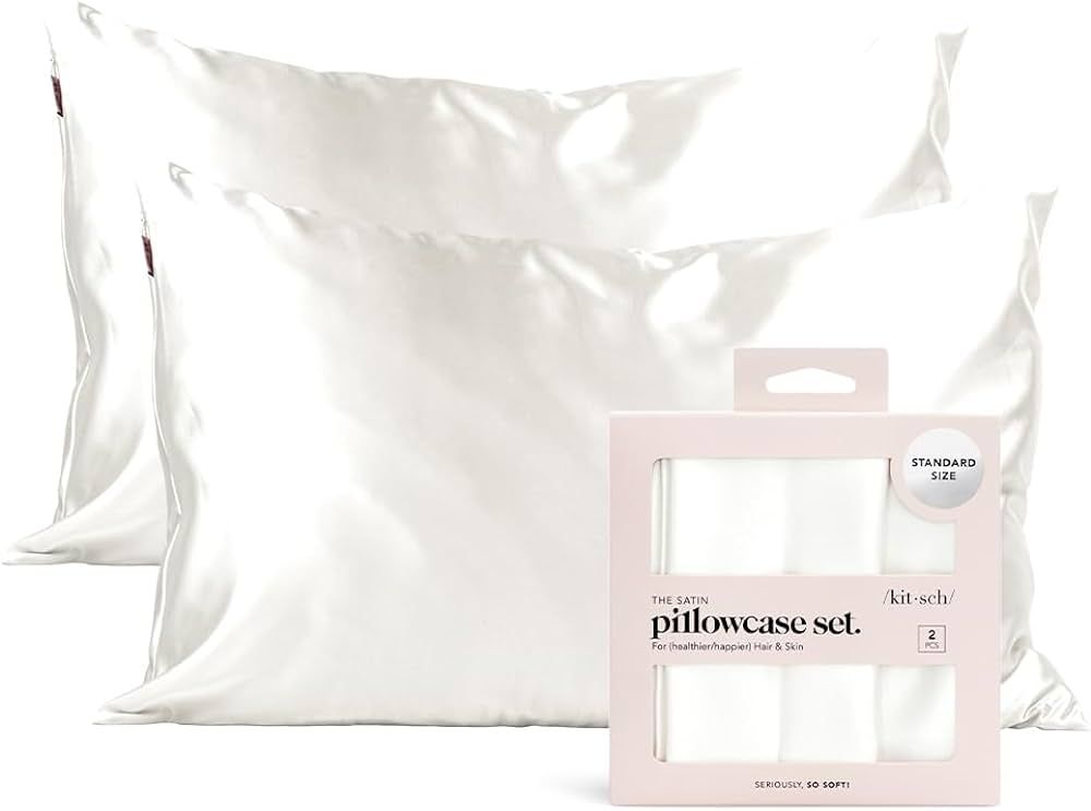 Kitsch Satin Pillowcase for Hair - Softer Than Silk Pillow Cases for Hair and Skin Cooling Pillow... | Amazon (US)