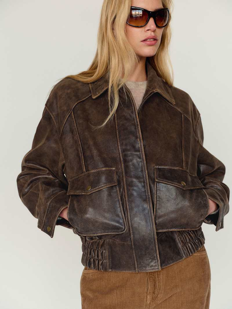Veda Daphne Leather Bomber | Reformation (Global)