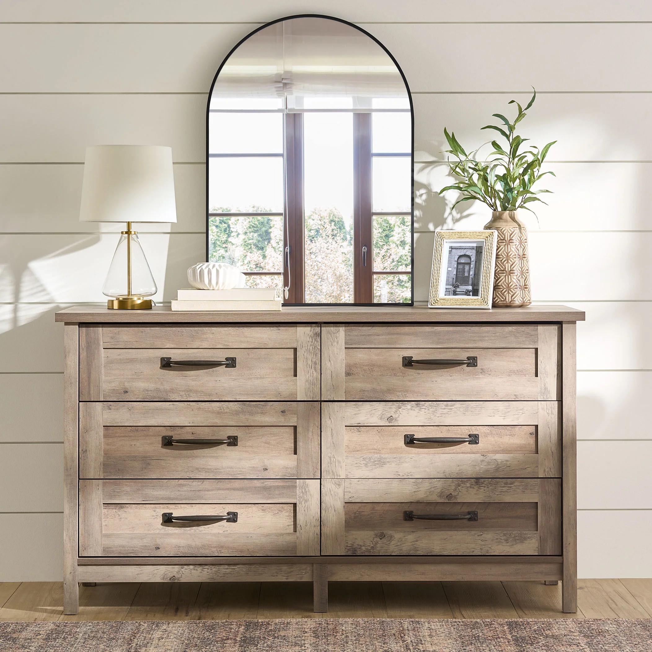 Better Homes & Gardens Modern Farmhouse 6 - Drawer Dresser, Rustic Gray Finish | Walmart (US)