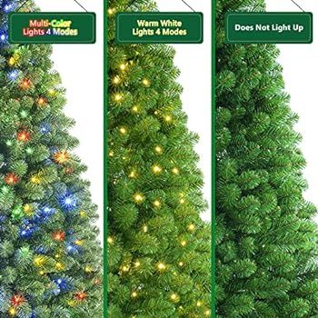 SHareconn 6ft Prelit Premium Artificial Hinged Christmas Tree with 330 Warm White & Multi-Color L... | Amazon (US)