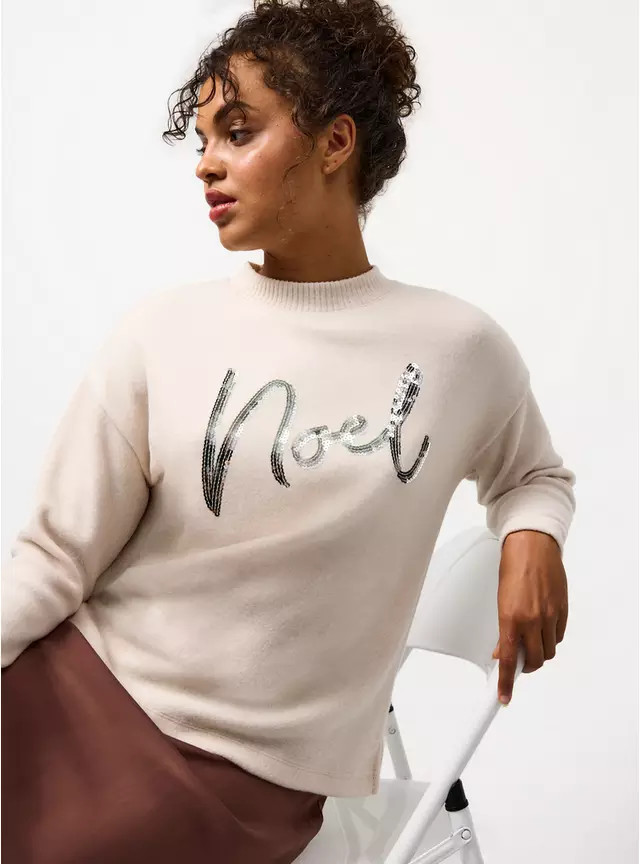 Christmas Cream Noel Soft Touch Jumper M | Tu Clothing