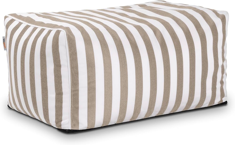 Jaxx Leon Outdoor Bean Bag Ottoman, Taupe Striped | Amazon (US)