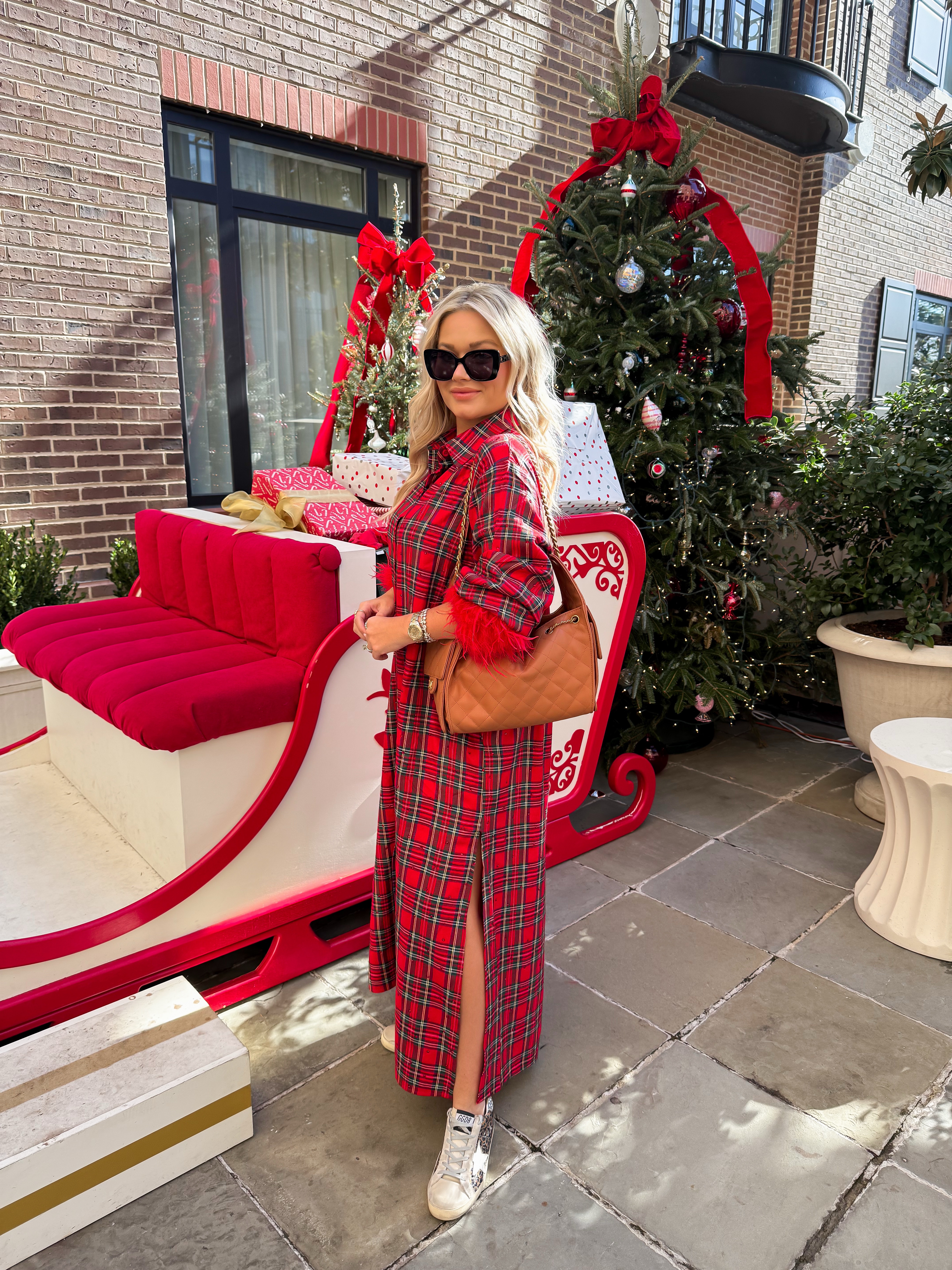 Plaid casual Christmas dress with fur sleeves. Perfect for any holiday gathering  

#LTKHoliday #LTKootd #LTKGiftGuide