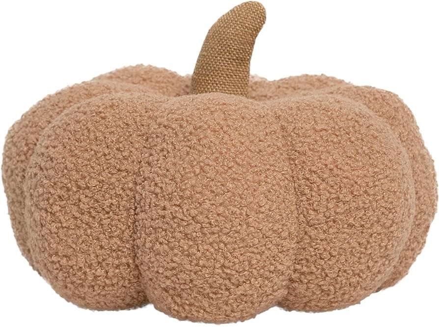 Pearhead Sherpa Pumpkin, Modern Fall Home, Thanksgiving and Halloween Holiday Decor Plush Pumkin,... | Amazon (US)