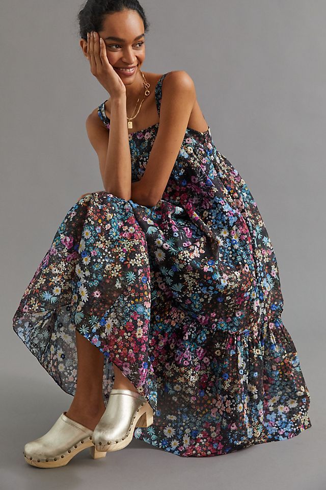 Floral Organdy Maxi Dress | Anthropologie (US)