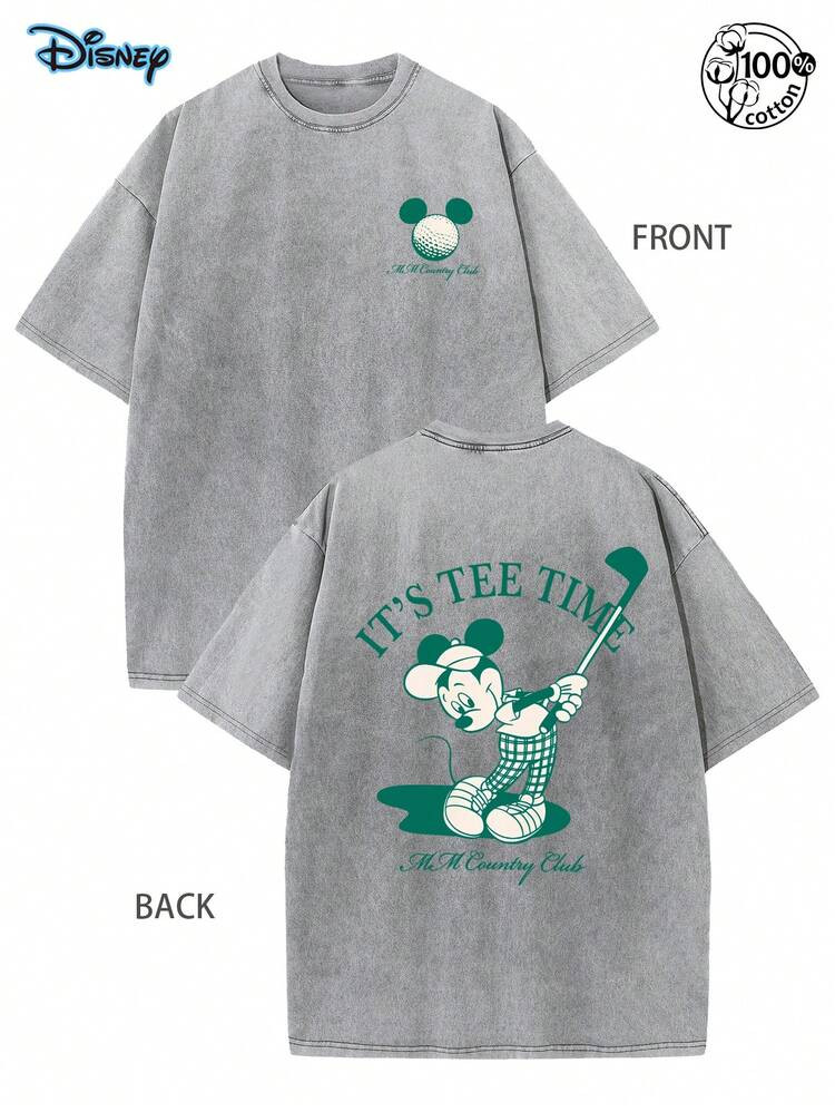 Disney Mickey Golf T-Shirt, Mickey Golf Pattern T-Shirt, Disney Summer Men's Casual Shirt, Double... | SHEIN