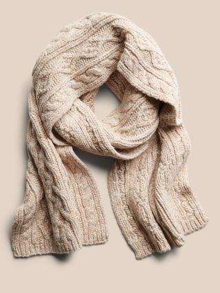 Italian Wool-Blend Cable-Knit Scarf | Banana Republic (US)