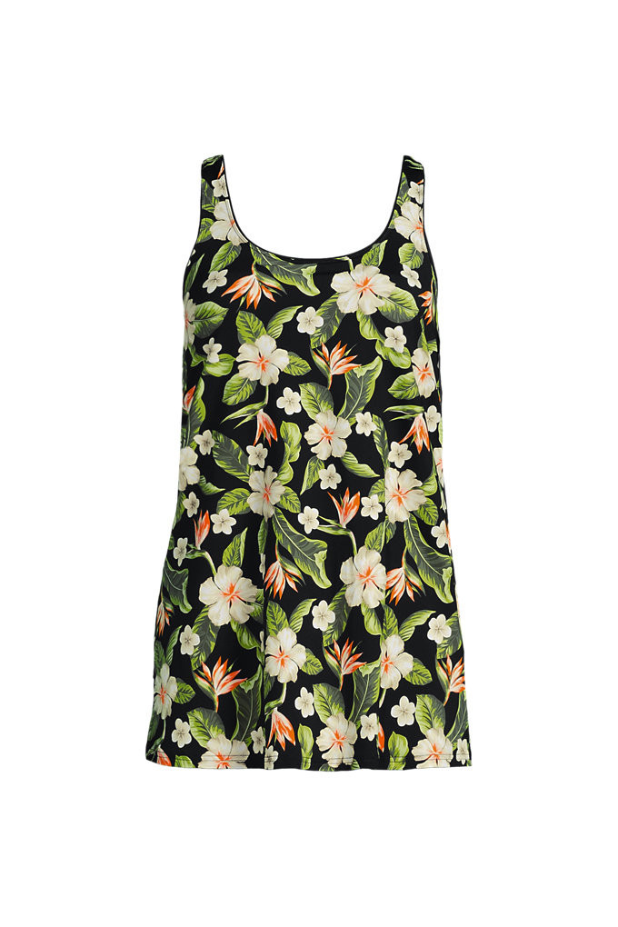 Women's Scoop Neck Mini Swim Dress Swimsuit - Lands' End - Black - XS | Lands' End (US)
