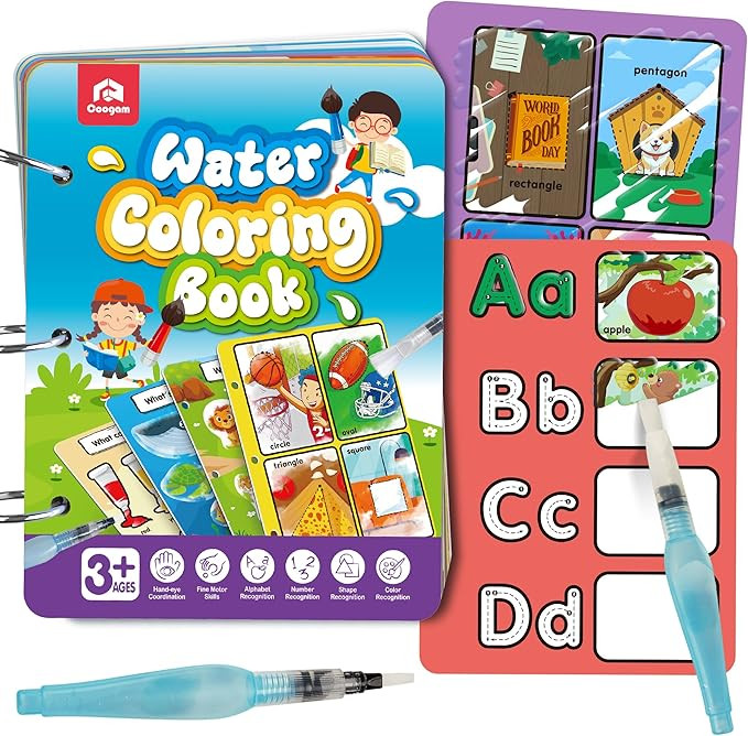Coogam Water Painting Color Book - 12 Double Sided Water Color Book, Aqua Doodle Drawing for Kids... | Amazon (US)