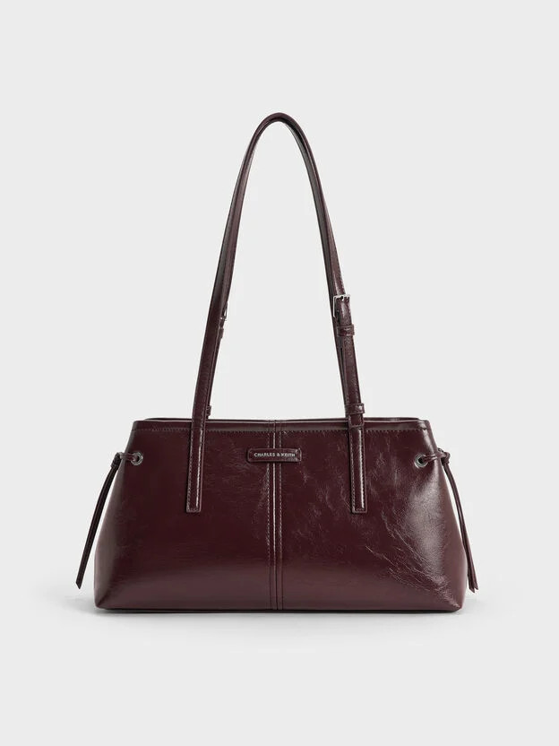 Wineberry Red Noane Elongated-Handle Shoulder Bag | CHARLES & KEITH | Charles & Keith US