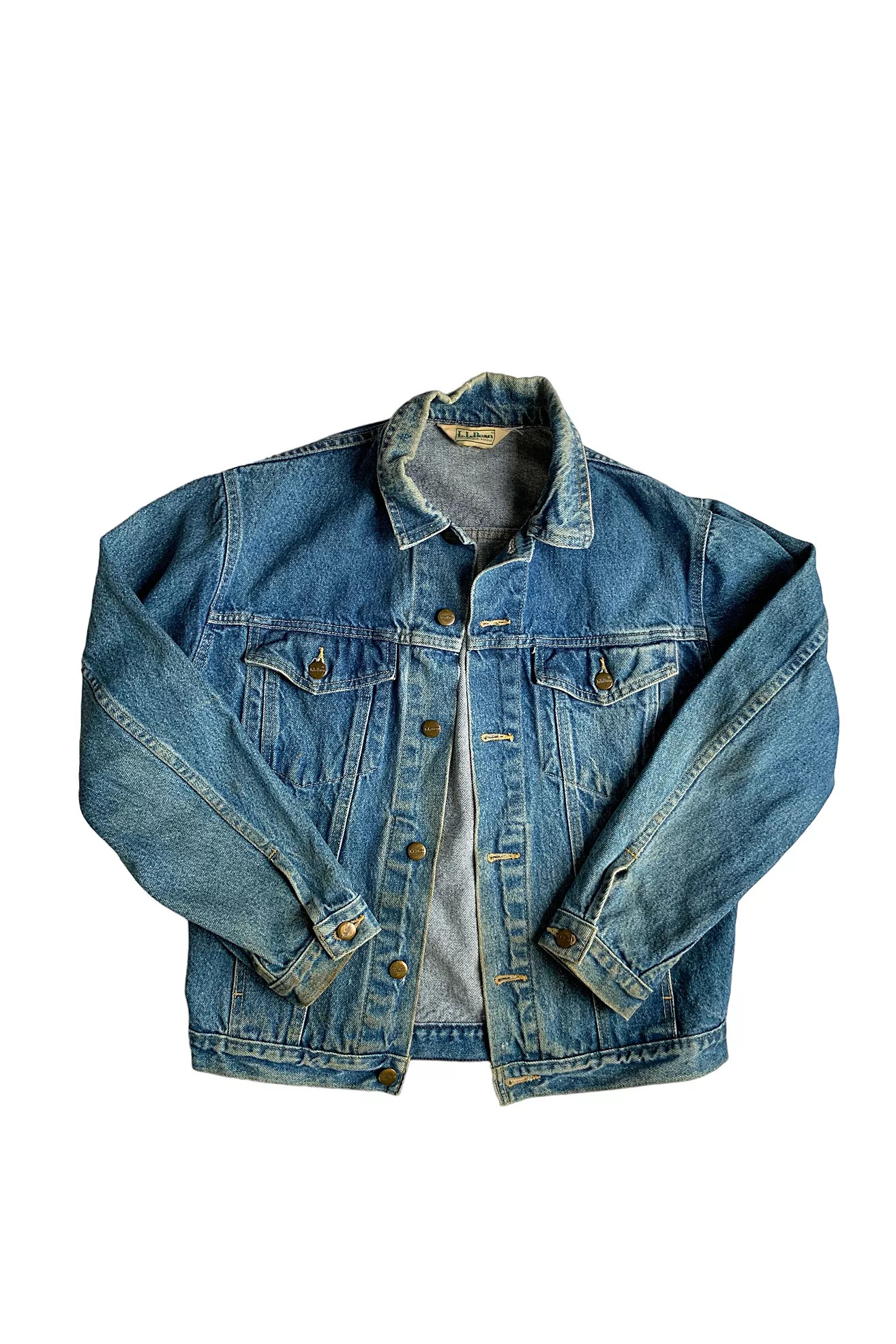 Vintage 1980s LL Bean Distressed Denim Jacket Selected by SharpLilTeeth | Free People (Global - UK&FR Excluded)