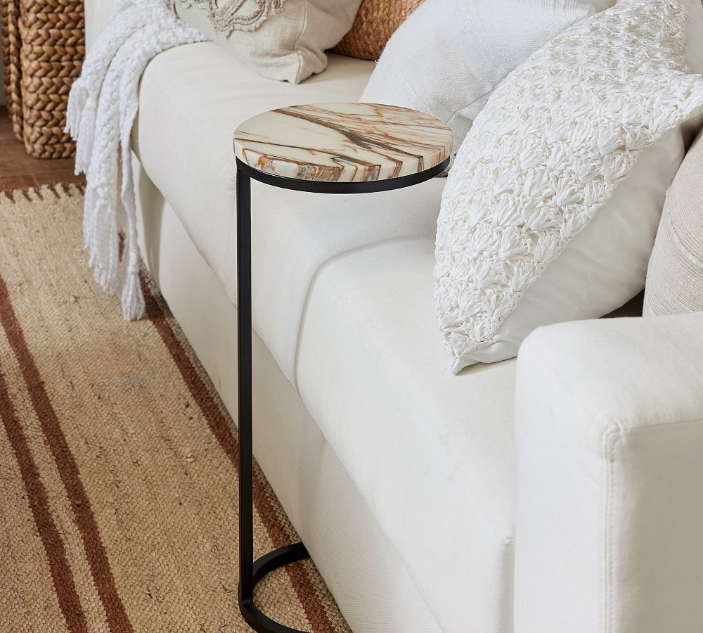 Delaney Round Marble C-Table (10") | Pottery Barn (US)