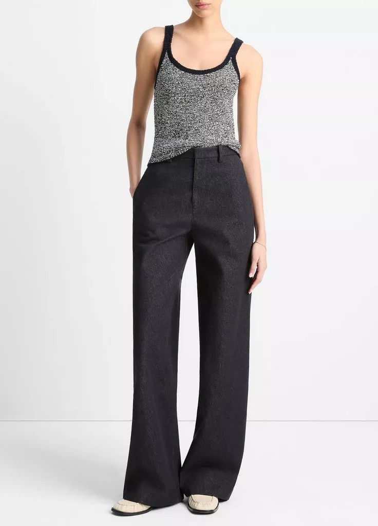 Italian Cotton High-Waist Wide-Leg Pant | Vince LLC