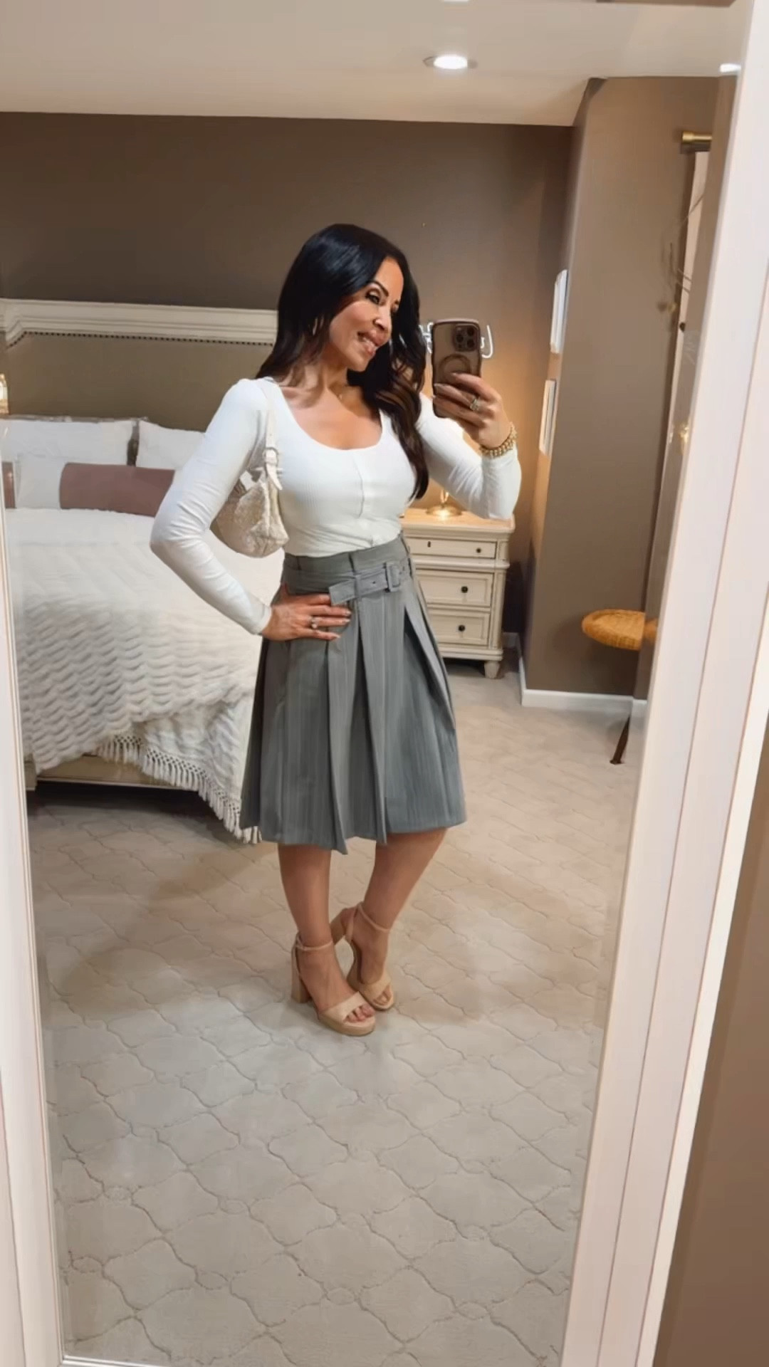I’m obsessed with this neutral outfit transition from the new Walmart Spring Drop. This pleated grey midi skirt features a flattering belted waist and pockets, making it the perfect workwear essential. I’ve paired it with a classic white ribbed bodysuit for a clean, "quiet luxury" aesthetic.
Whether you’re styling this with nude block heel sandals for a spring vibe or swapping them for tall boots during the winter-to-spring transition, this look is all about affordable elegance.

#WalmartFashion #WalmartFinds #WalmartSpring2026 #WalmartStyle #AffordableFashion #WalmartHaul

#LTKOver40 #LTKootd #LTKSeasonal