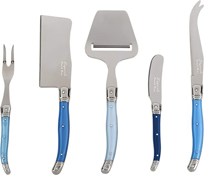 Laguiole 5-Piece Cheese Knife Set (Shades of Blue)–Stainless Steel Cheese Knives Set – Cheese... | Amazon (US)