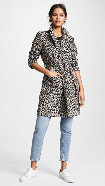 Fabrice Faux Leopard Wrap Coat | Shopbop