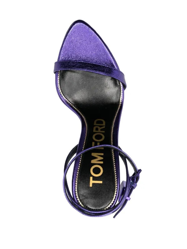 Padlock 120mm metallic-leather sandals | Farfetch Global