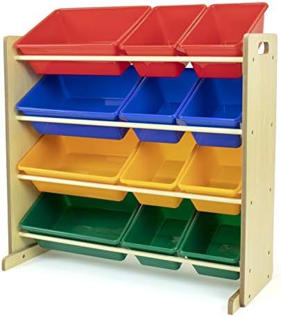Humble Crew, Natural/Primary Kids' Toy Storage Organizer with 12 Plastic Bins | Amazon (US)