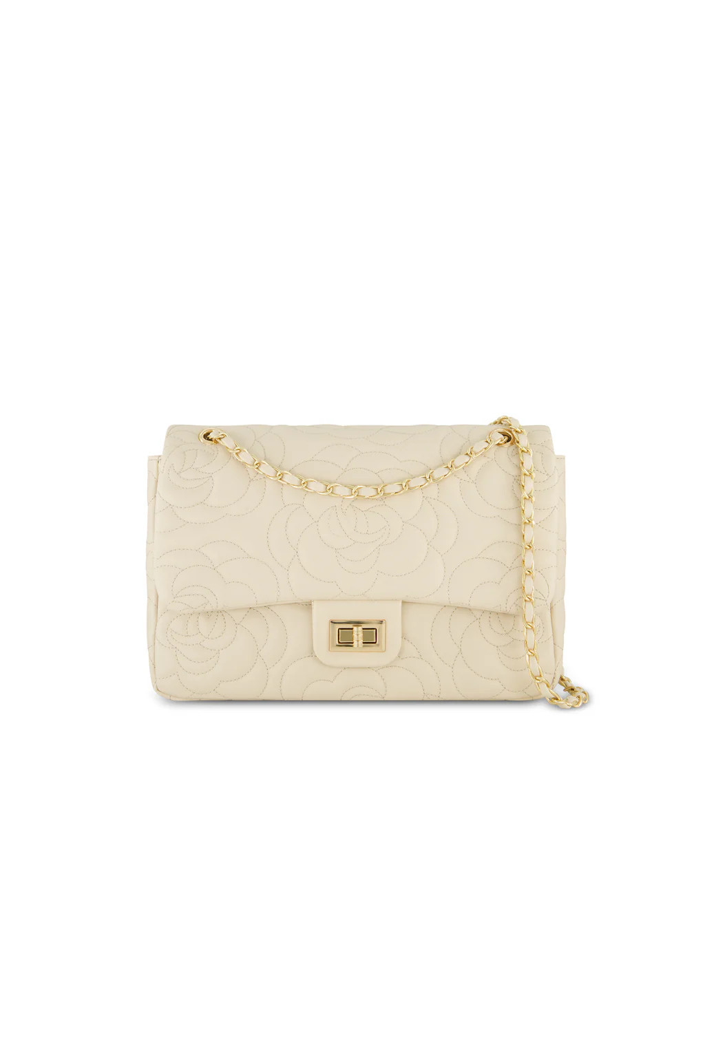 Alessia Rose Embossed Leather Bag - Pearl | The Noli Shop
