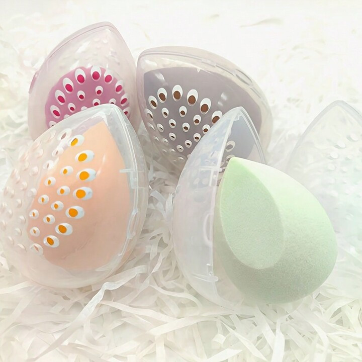 1pc Makeup Sponge Storage Box, Porous Moisture-Proof Transparent Beauty Sponge Holder, 2pcs Makeu... | SHEIN