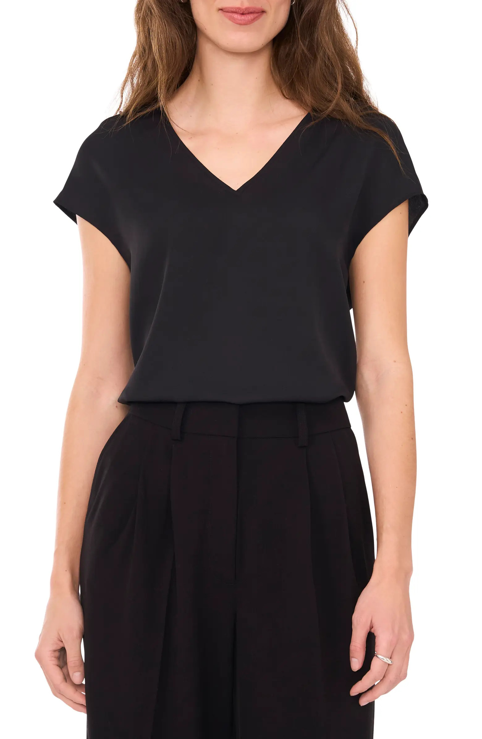 Satin V-Neck Top | Nordstrom