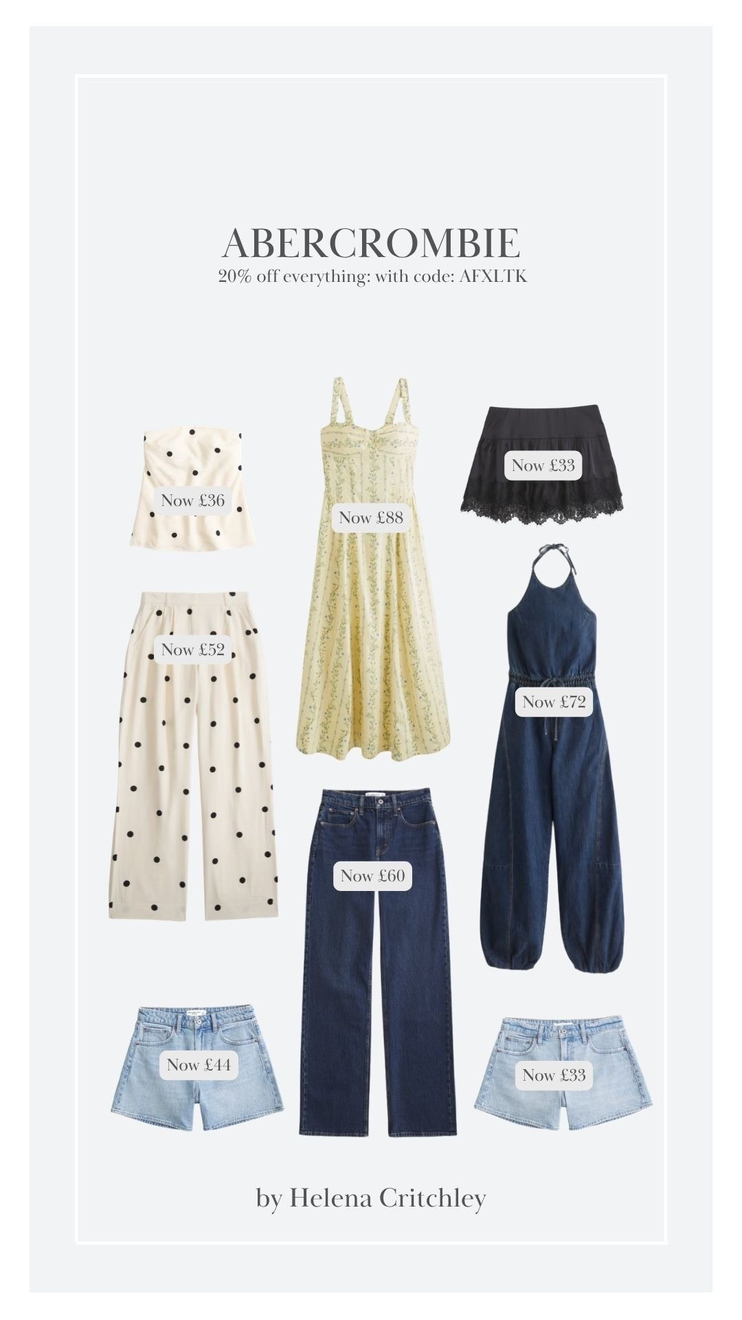 My Abercrombie Spring Summer Faves! 🌷 20% off everything with code AFXLTK 

Spring Summer Abercrombie, Polka Dot Coord, Yellow Midi Dress, Denim Jumpsuit Style, Straight Leg Jeans, Light Wash Denim Shorts, High Street Wardrobe Staples, Spring Style, Spring Fashion, Summer Style, Summer Fashion  

 

#LTKspring #LTKsummer #LTKxAFSale