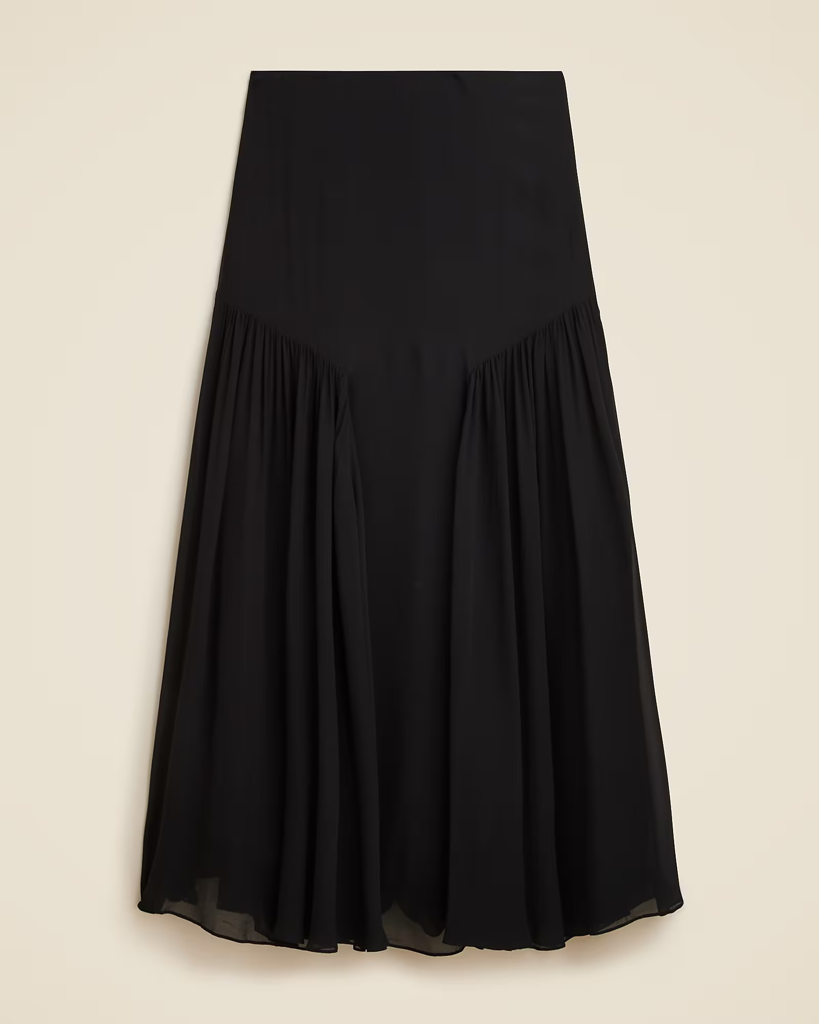 Drop-waist pleated skirt in chiffon | J. Crew US