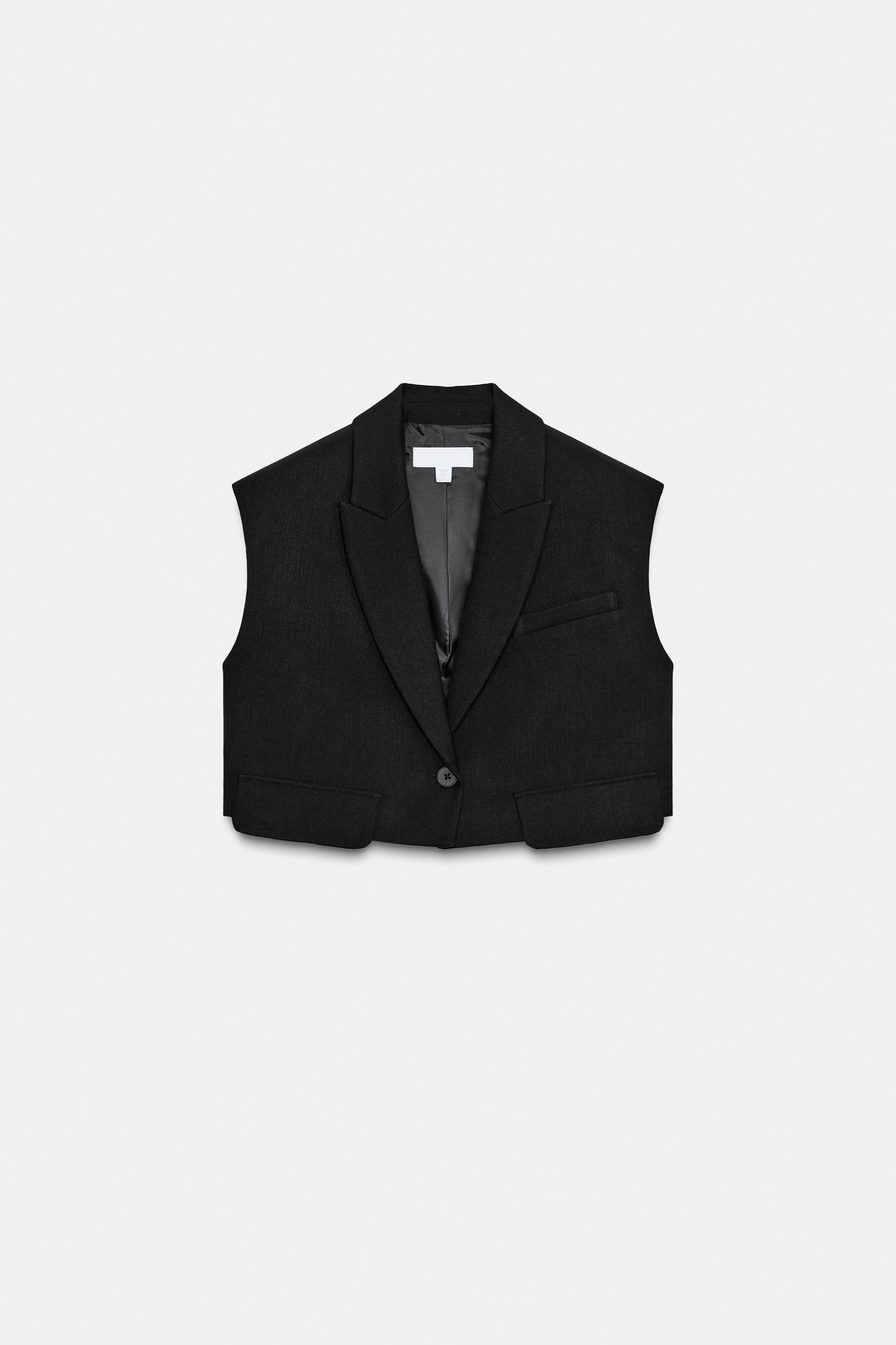 SHOULDER PAD SHORT VEST | Zara US