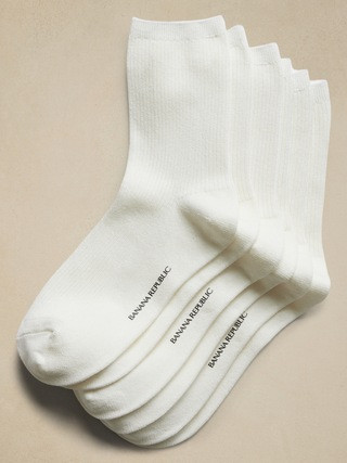 Silk-Cotton Crew Sock 3-Pack | Banana Republic (US)