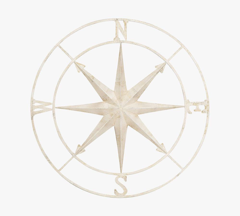 Distressed Iron Compass Wall Art | Pottery Barn (US)