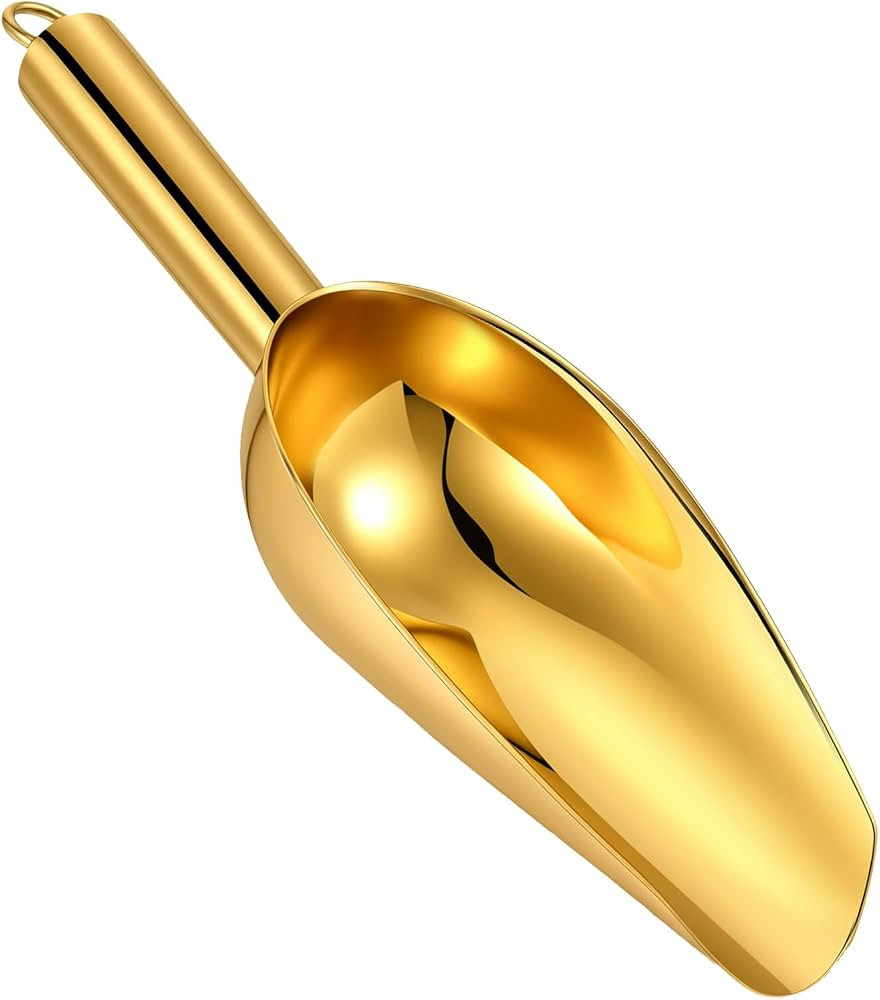 Yolev Stainless Steel Gold Ice Scoop Small Food Candy Scoop Multipurpose Ice Scoopers for Ice Buc... | Amazon (US)