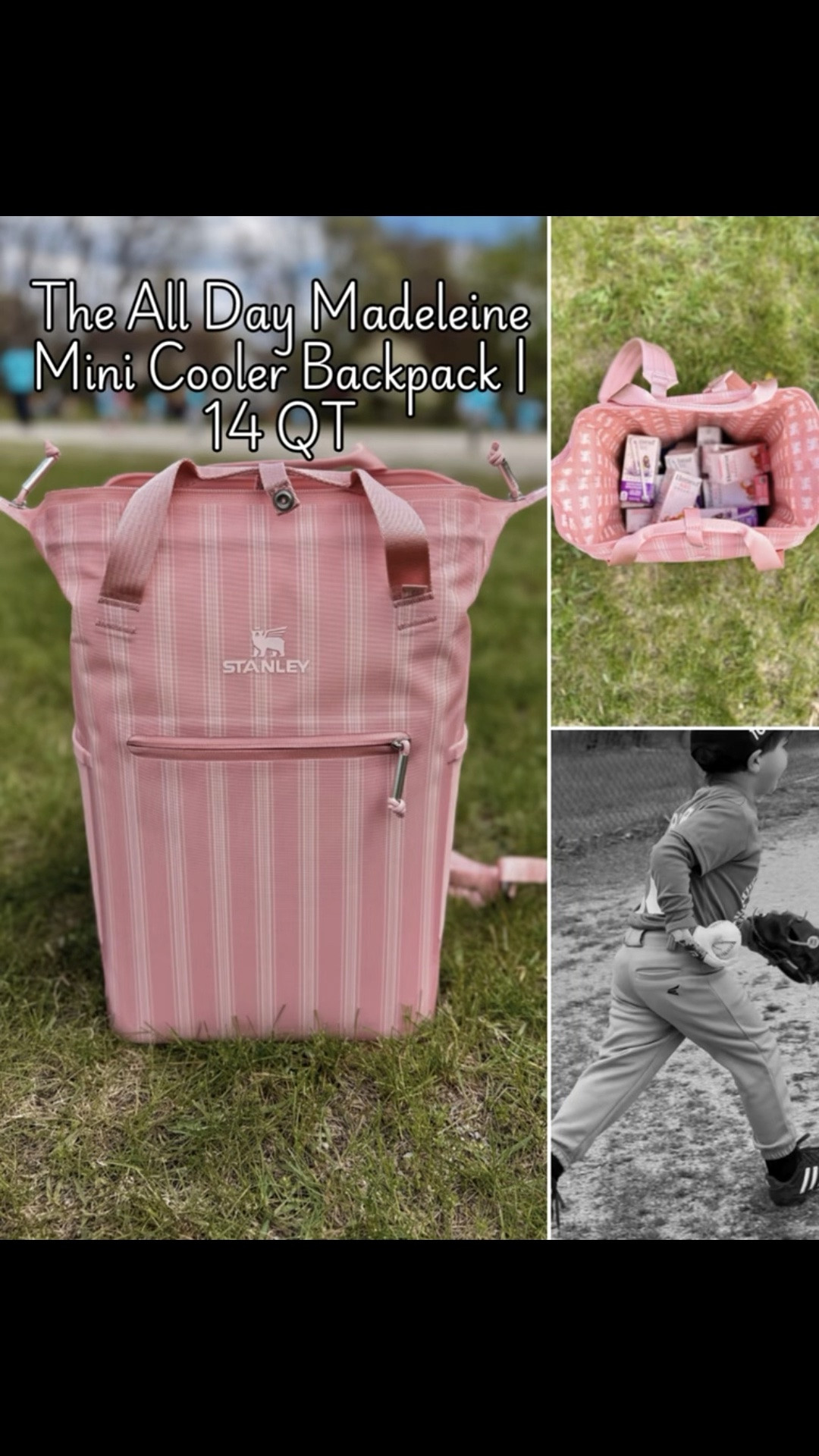 #ad The Stanley Spring Picnic Collection showed up at the perfect time because this made first t-ball snack duty way easier ⚾️ I packed 12 juice boxes, popcorn bags for the team, plus extras for siblings — and everything stayed cold through the game with a couple ice packs inside.

The All Day Madeleine Mini Cooler Backpack | 14 QT has what Stanley calls a “doctor’s bag” opening, which basically means the top pops open extra wide and actually stays open while you grab things instead of flopping shut while you’re digging around one-handed with a baby strapped to your chest 🙃

And the backpack straps? Immediate mom win. Between the baby carrier, chairs, blankets, and baseball gear… I physically cannot carry one more thing in my hands 😂

Functional but still cute is basically my love language lately.

@stanley_brand #stanley1913partner 

Stanley Spring Picnic Collection, baseball mom essentials, cooler backpack, tball season, sports mom life, snack duty, spring picnic aesthetic, Stanley cooler backpack, sideline essentials, mom life favorites

#LTKdayinmylife #LTKActive #LTKmomlife